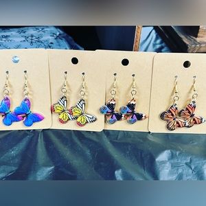 Collection of butterfly earrings 4 pairs